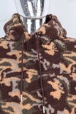 Camouflage sherpa fleece hoodie