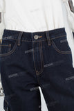 Blue cargo baggy patchwork jeans women