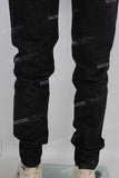 Black leggings embroidered jeans