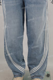 Blue patchwork baggy jeans