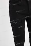 Black damaged skinny jeans men