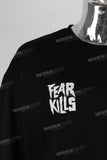 Black oversize skull digital print t shirt