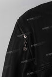 Black oversize and loose waxed jacket