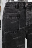 Black loose straight jeans
