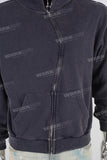 Dark blue heavyweight zip up hoodie jacket