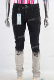Black tie dye damaged jeans