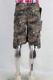 Digital print zip up cargo shorts