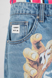Blue digital print shorts