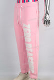 Pink leggings patchwork pants
