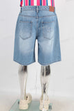 Blue digital print shorts