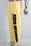 Yellow leggings patchwork pants