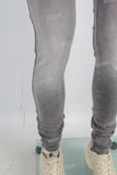 Acid washed skinny stack jeans
