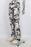 Camouflage cargo flare stack jeans men