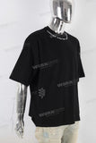 Black heavyweight digital print t shirt