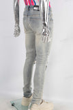 Damage skinny denim jeans