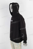 Black heavyweight patch skull hoodie