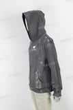 Black vintage sun faded digital print zip hoodie