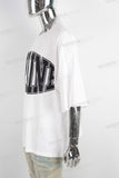 White oversize watermark printing T shirt Men