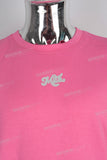 pink oversize digital print heavyweight T shirt men