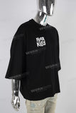 Black oversize skull digital print t shirt