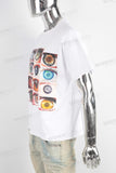 White digital print t shirt