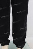 Black patchwork embroidered pants