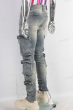 Blue cargo skinny jeans