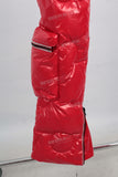Red puffer cotton cargo pants