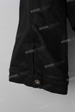 Black oversize and loose waxed jacket