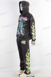 Acid washed digital print hoodie and pants set