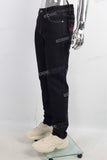Dark blue straight cargo patchwork jeans