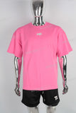 pink oversize digital print heavyweight T shirt men