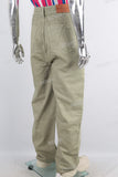 Green straight denim jeans