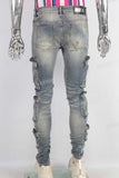 Blue cargo skinny jeans
