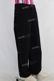 Black straight embroidered jeans