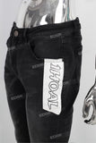 Black Stitching Flared Bottom Jeans men