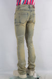 Green acid washed skinny jeans