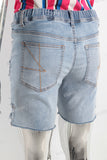 Blue paint splatters patchwork short