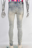 Damage skinny denim jeans