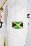 White leather patchwork jacket