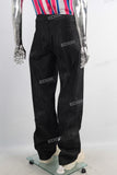 Black digital print baggy jeans