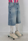 Blue acid washed damaged shorts