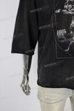 Black large digital print T shirt men