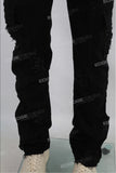 black patch work patchwork cargo baggy jeans men