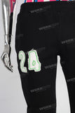Black patchwork slim fit pants