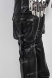 Black Leather Jacket And Pants Set Men