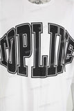 White oversize watermark printing T shirt Men