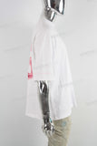 White Oversize Pink Digital Print  T shirt Men