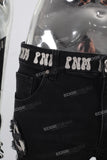 Black patchwork skinny jeans men