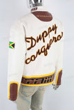 White leather patchwork jacket